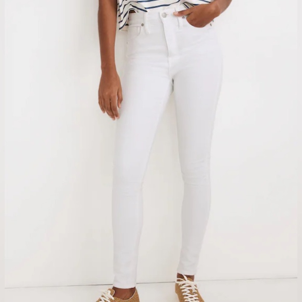 Madewell white high riser skinny